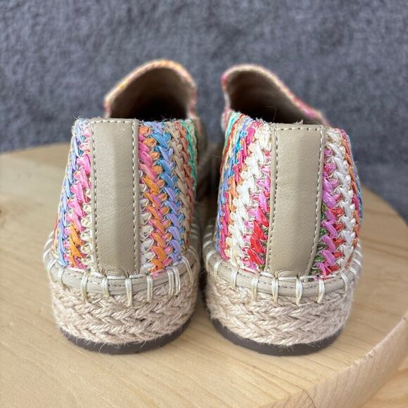 Joie Cara Raffia Espadrilles Women 7 Multicolor Slip On Shoe Comfort Flat Loafer - Picture 5 of 9